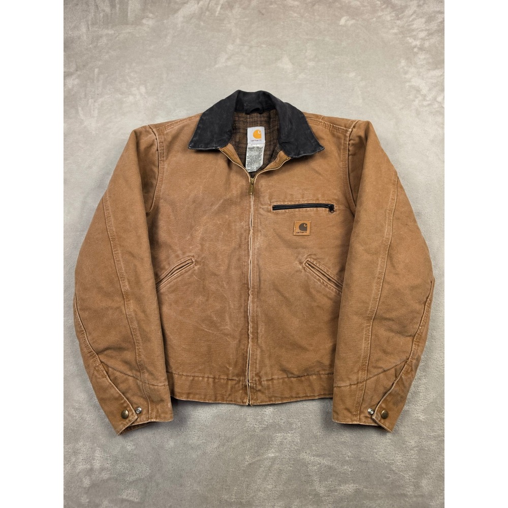 Vintage Carhartt Detroit Jacket J97 Mens Small Brown Canvas Blanket Lined Y2K